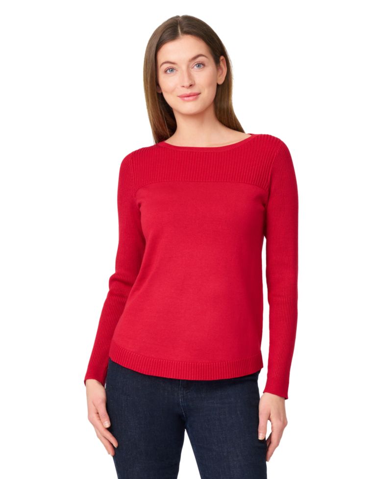 Women's Boat Neck Long-Sleeve Sweater
