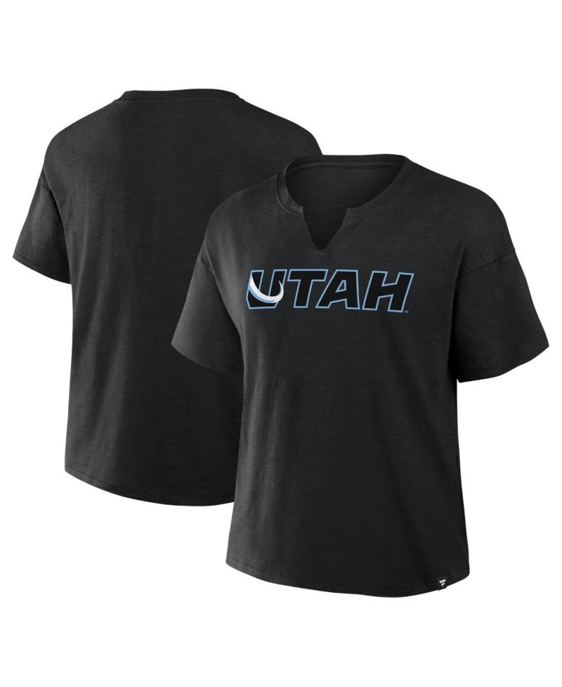 Women's Black Utah Mammoth Combo Stadium Slub Boxy T-Shirt