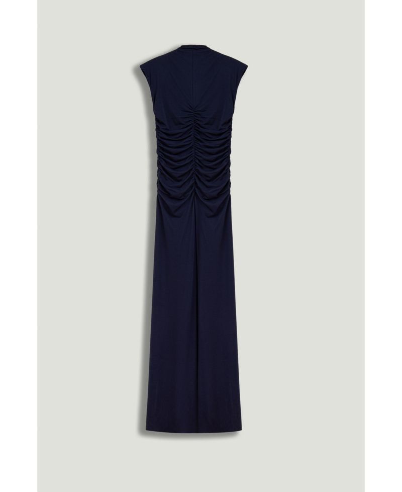 Women's Zip-Front Draped Maxi Dress