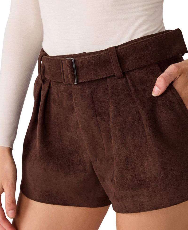 Women's Evanda High-Waisted Pleated Wide-Leg Shorts