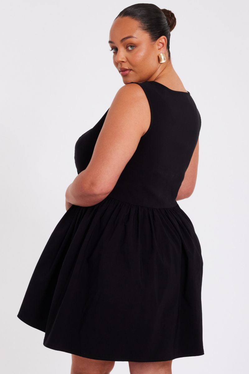 Women's Plus Size Square Neck Mini Dress