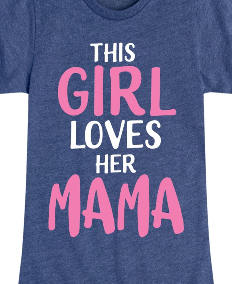 Big Girls This Girl Loves Her Mama Graphic T-Shirt