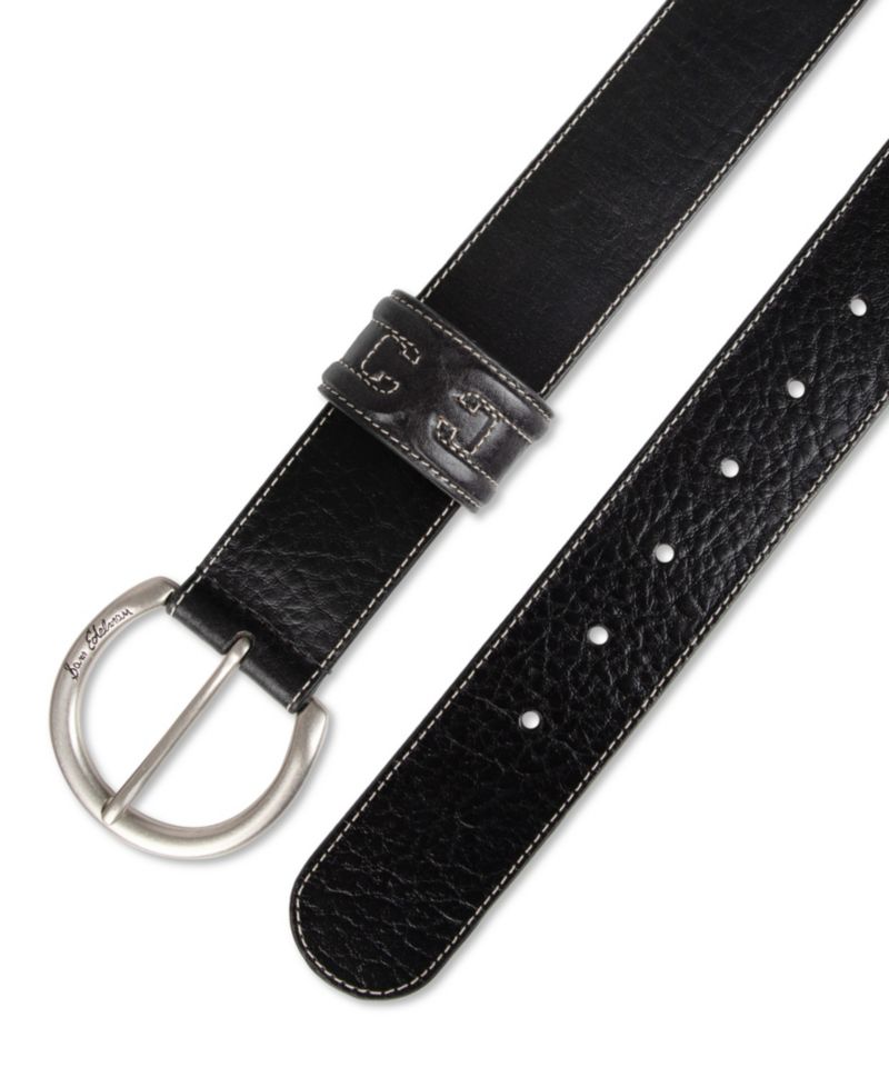 Women's Glossy Pebble Grain Textured Leather Belt