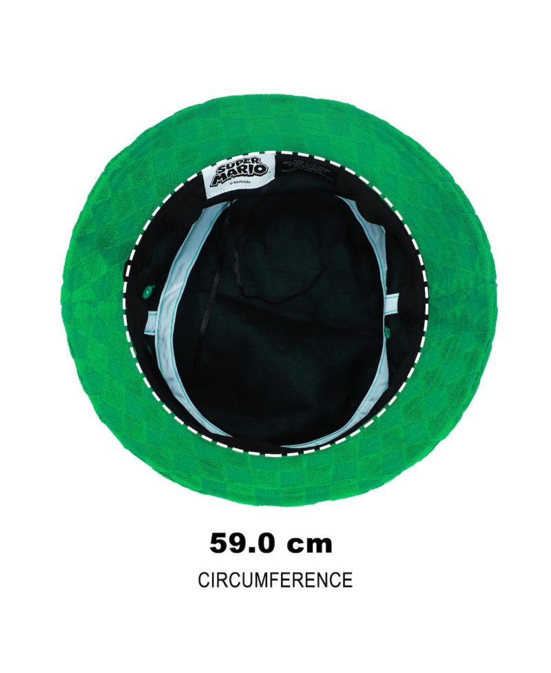 Men's Bros Luigi Logo Green Checkered Bucket Hat