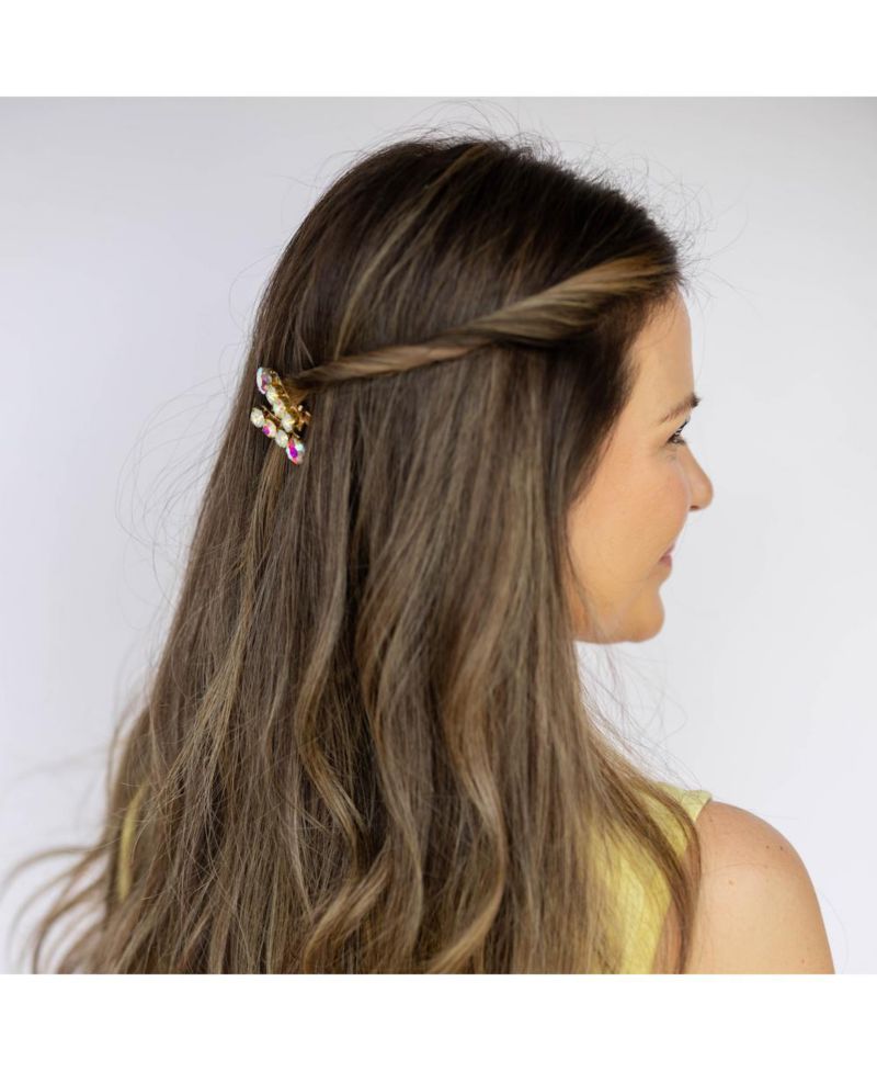 Women's Small Barrette Hair Clip - White