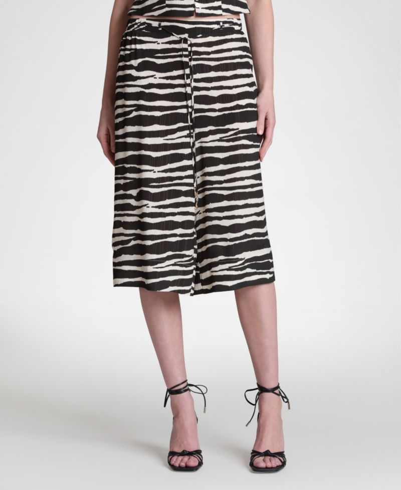 Women's Elastic Waistband Wide Culottes