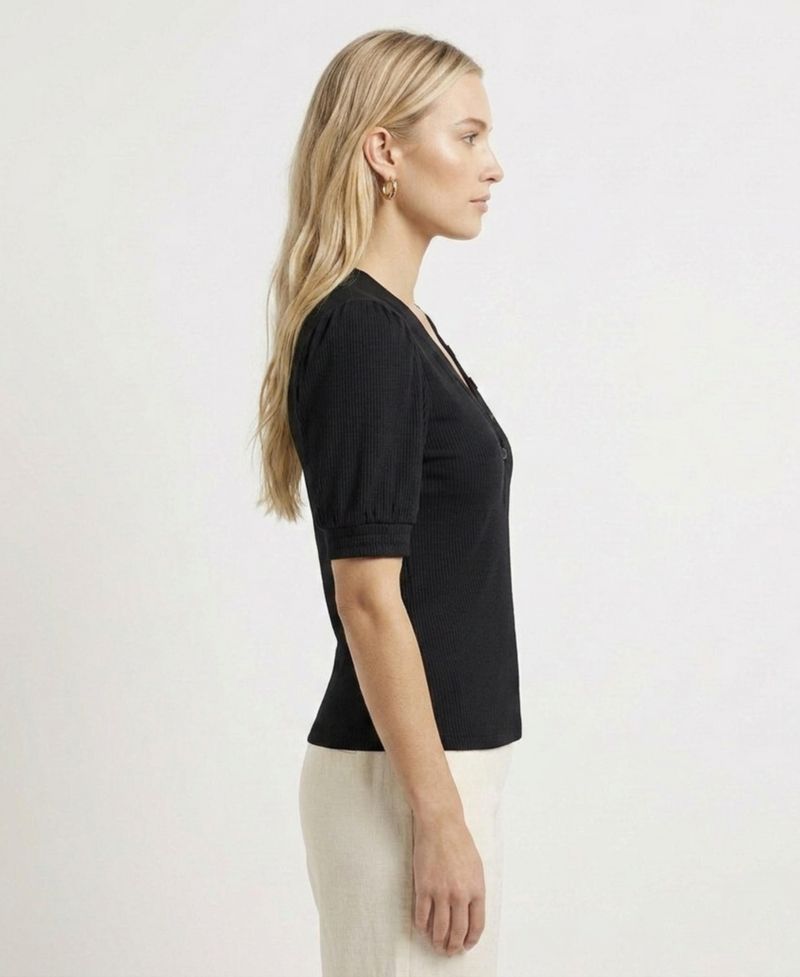 Women's Puff Sleeve V-Neck Top