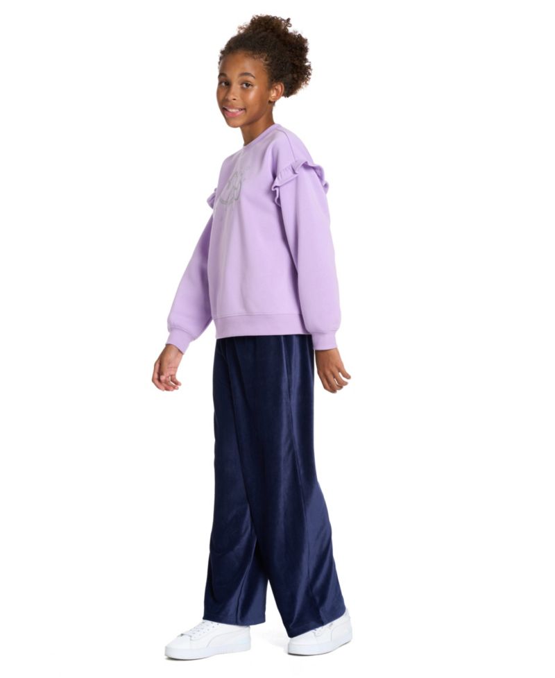 Toddler Girls' 2T-4T Crewneck Long-Sleeve Wide-Leg Sweatshirt and Pants, 2-Piece Set