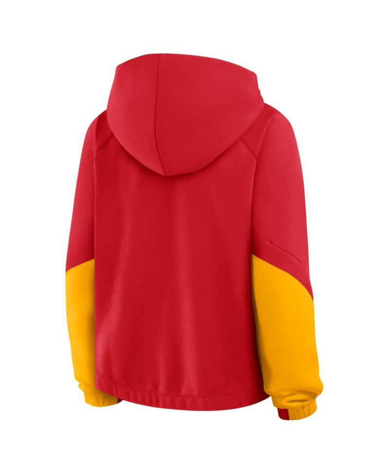 Women's Red Kansas City Chiefs Oversized Redzone Bubble Screen Pullover Hoodie