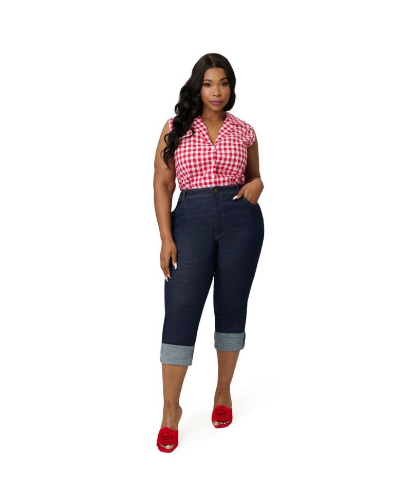 Women's Plus Size 1950s Commuter Set Collar Blouse