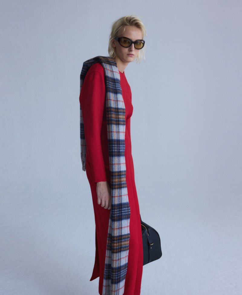 Women's Selection A-Line Midi Long-Sleeve Dress
