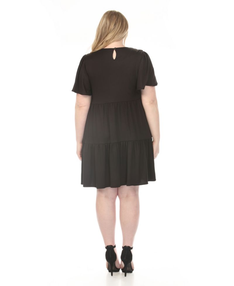 Plus Size V-Neck Short-Sleeve Dress