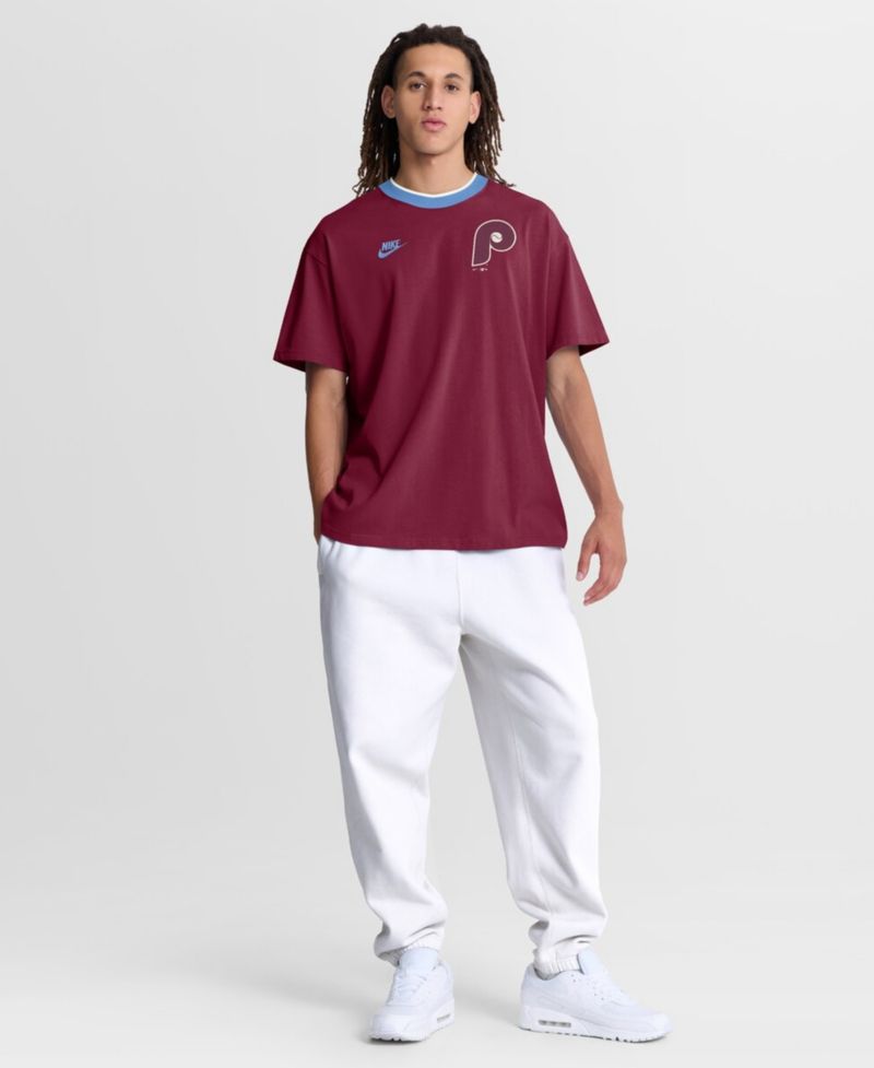 Men's Burgundy Philadelphia Phillies Cooperstown Collection Ringer T-Shirt
