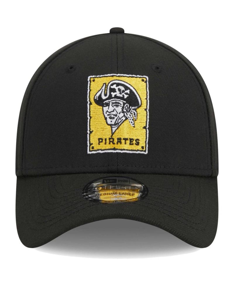 Men's Black Pittsburgh Pirates Logo 39THIRTY Flex Hat