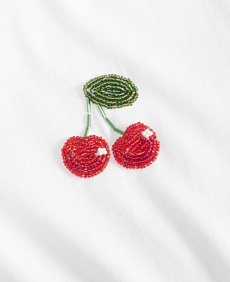 Women's Beaded Cherry Everyday T-Shirt