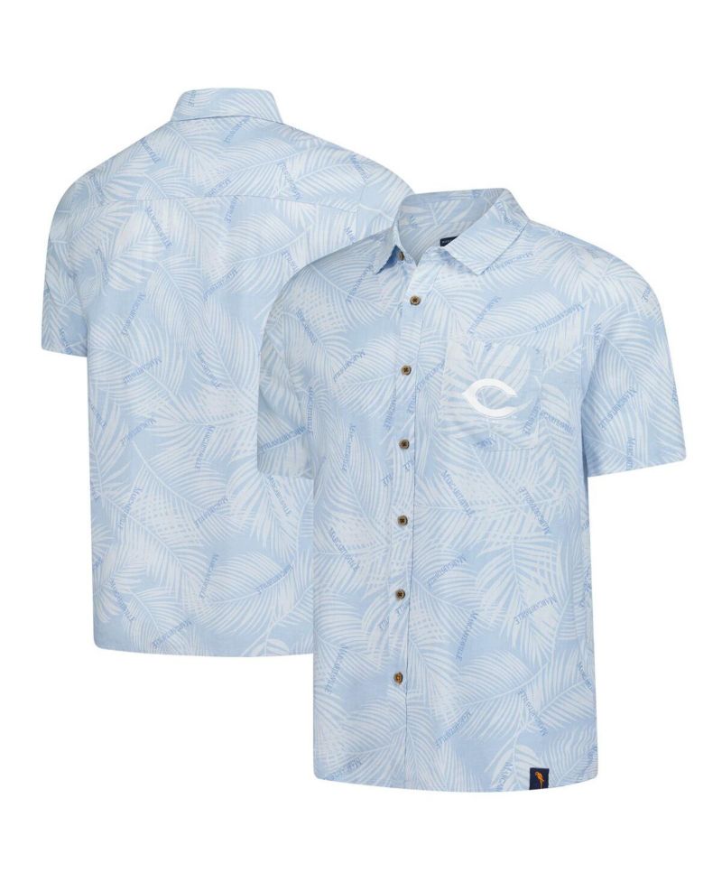 Men's Blue Cincinnati Reds Linen Party Button-Up Shirt