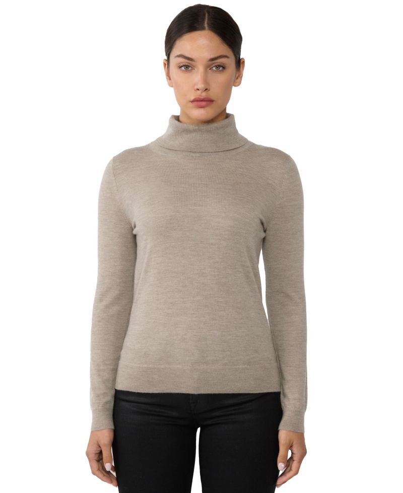 Women's 100% Cashmere Turtleneck Sweater | Tissue Weight Cashmere Sweaters