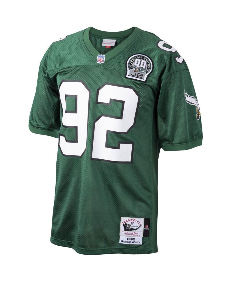 Men's Reggie White Kelly Green Philadelphia Eagles 1992 Authentic Throwback Retired Player Jersey