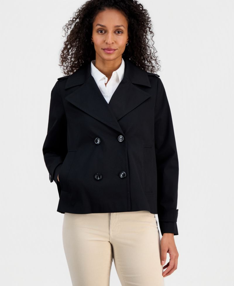 Women's Short Double-Breasted Trench Coat