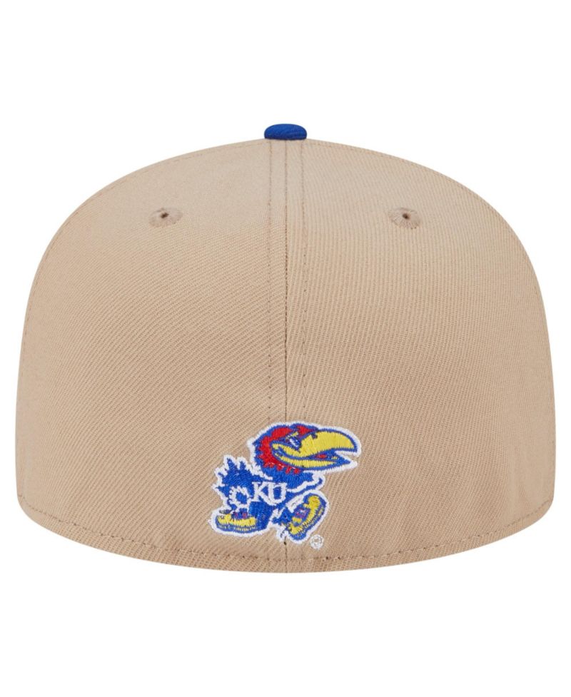Men's Khaki Kansas Jayhawks Two-Tone 59FIFTY Fitted Hat