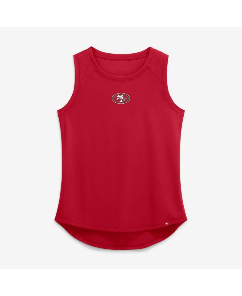 Women's Scarlet San Francisco 49ers Draped Mesh Back Performance&iquest; Tank Top