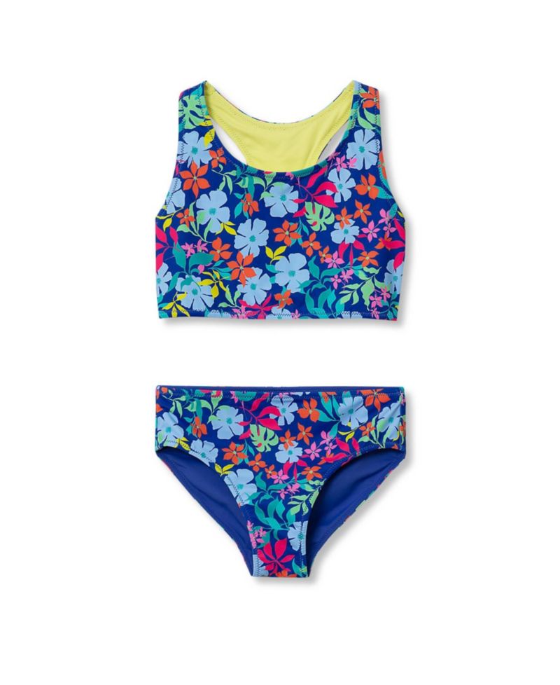 Girls Chlorine Resistant Reversible Sporty Bikini Swimsuit Set