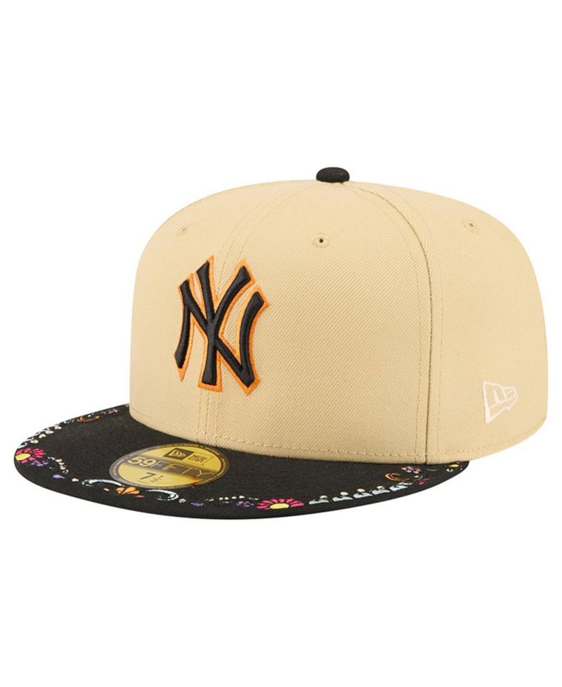 Men's Light Beige New York Yankees Two-Tone Embroidered Visor 59FIFTY Fitted Hat