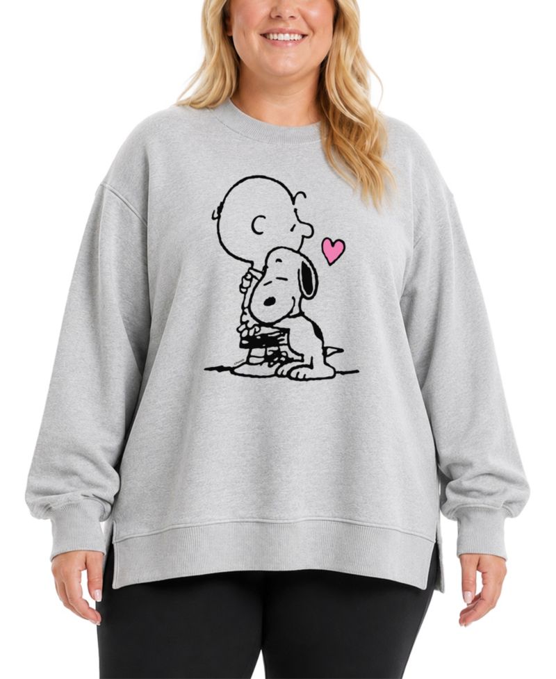Plus Size Graphic Fleece Long-Sleeve Crewneck Sweatshirt