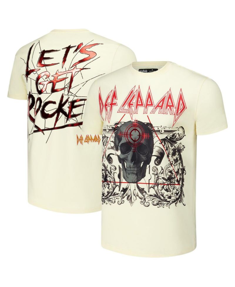 Men's Cream Def Leppard Let's Get Rocked T-Shirt