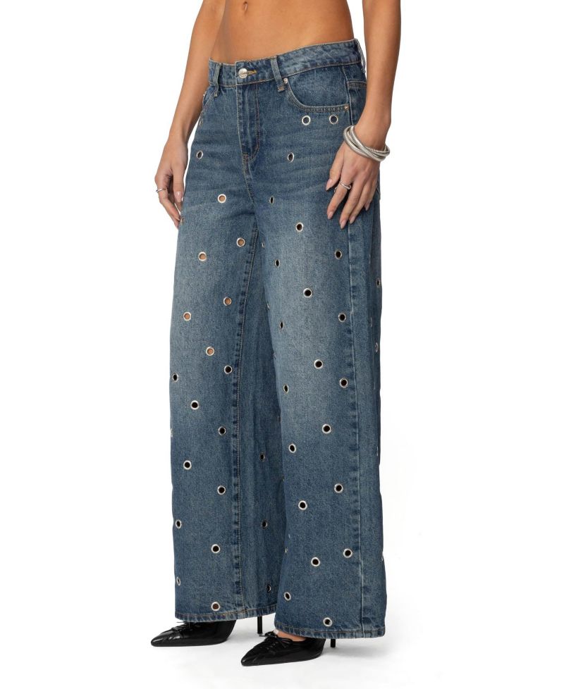 Women's Jainie Grommet Low Rise Jeans