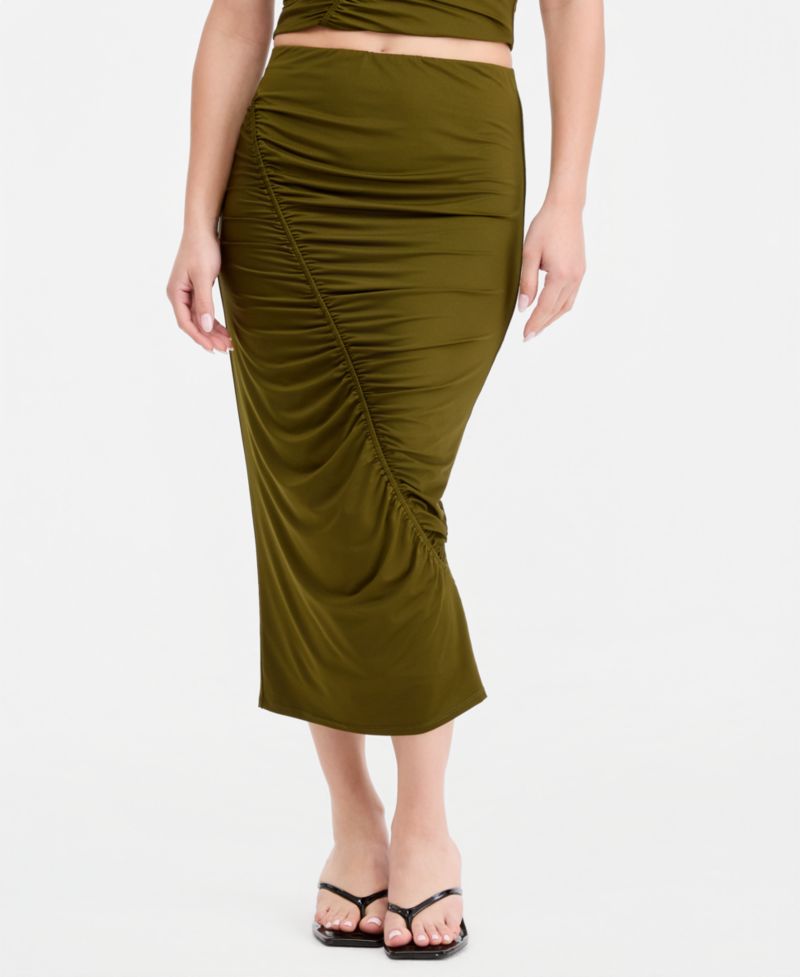 Women's Ruched Midi Skirt