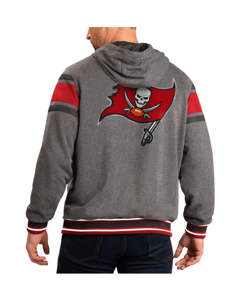 Men's Red/Gray Tampa Bay Buccaneers Extreme Full Back Reversible Hoodie Full-Zip Jacket