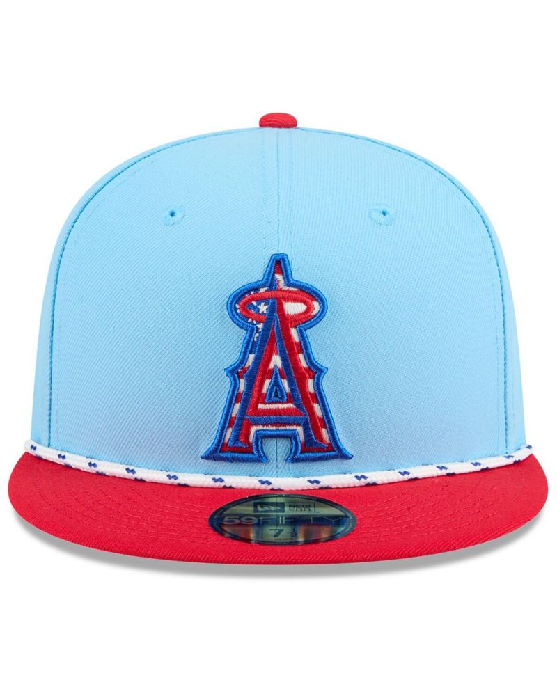 Men's Light Blue/Red Los Angeles Angels 2025 Fourth of July 59FIFTY Fitted Hat