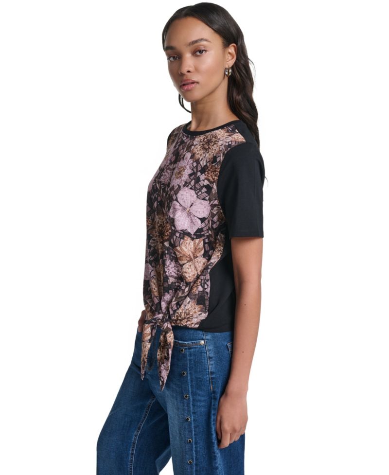 Women's Tie-Front Short-Sleeve T-Shirt