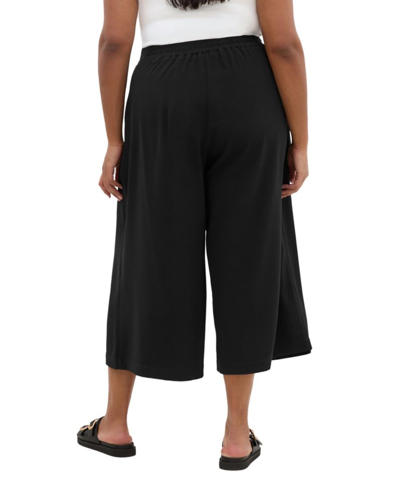Plus Size Abbie High-Waisted Wide-Leg Cropped Pants