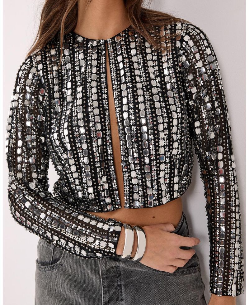 Women's Beaded Long Sleeve Jacket