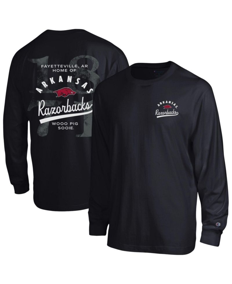 Men's Black Arkansas Razorbacks Laminated All-Star Long Sleeve T-Shirt