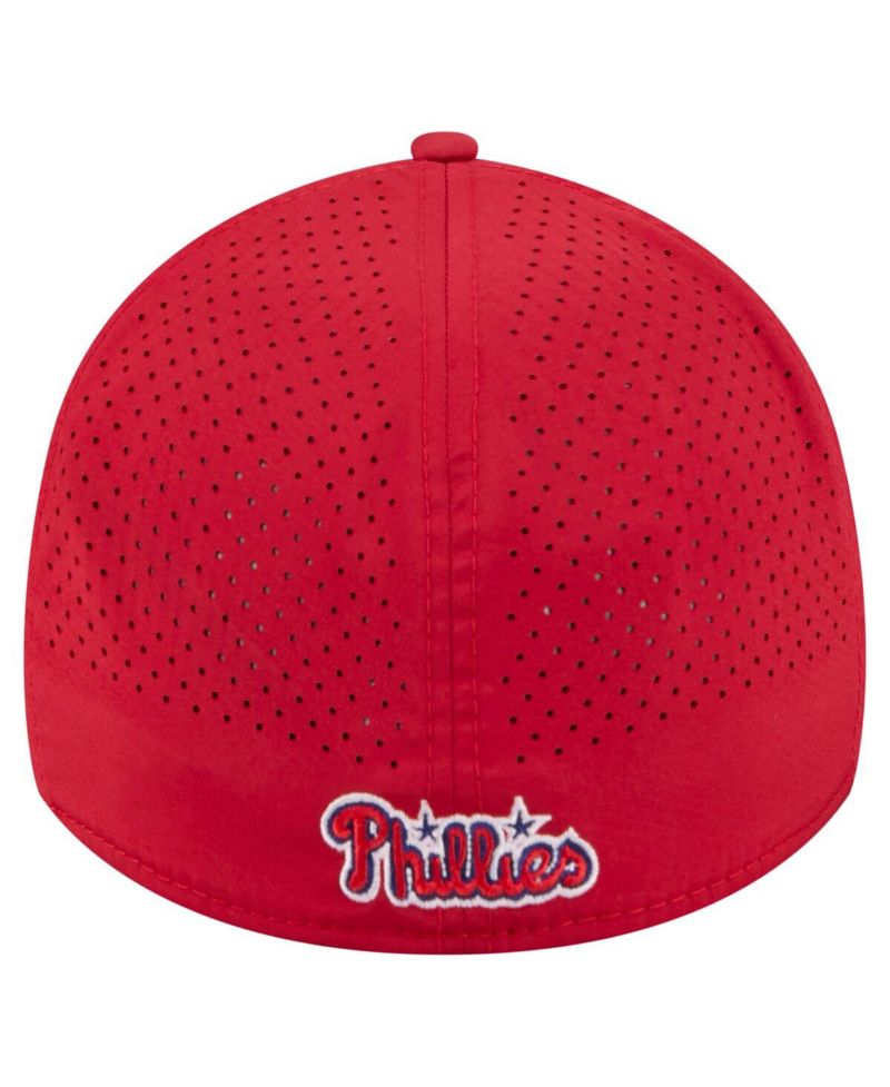 Men's Red Philadelphia Phillies 39THIRTY A-Frame Perforated Flex Hat