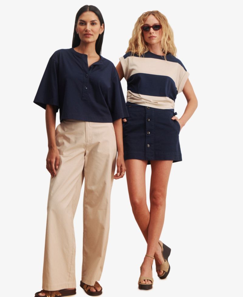 Women's Button-Front Mini Skirt
