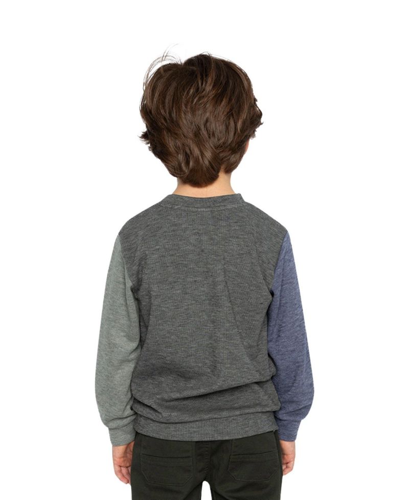 Little and Big Boy 6-12 Color block Brushed Jersey Top
