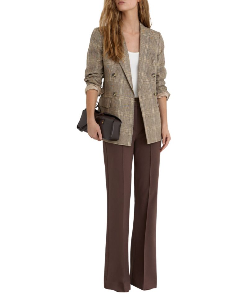 Petite Sybil Double-Breasted Plaid Blazer