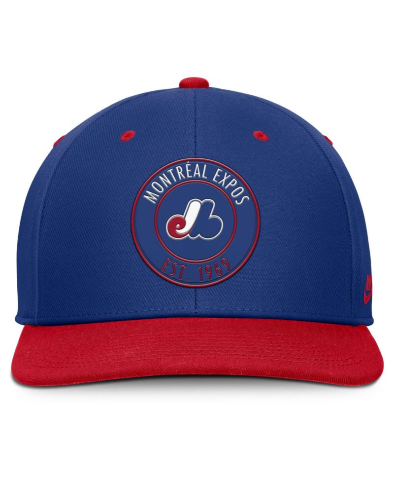 Men's Blue/Red Montreal Expos Cooperstown Collection Pro Dri-FIT snapback Hat