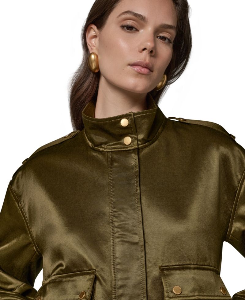 Women's Glazed Cotton Zip-Front Jacket