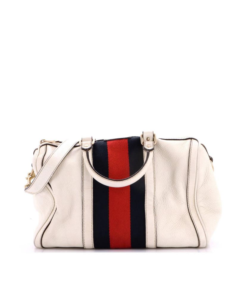 Medium Vintage Web Boston Bag Leather