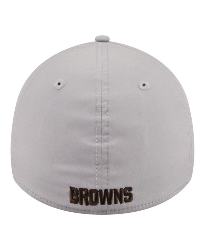 Men's Gray Cleveland Browns Perforated 39THIRTY Flex Hat