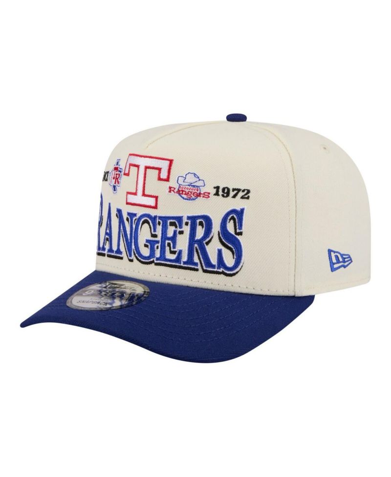 Men's Cream Texas Rangers Throwback Tri-Hit A-Frame 9FIFTY Adjustable Hat