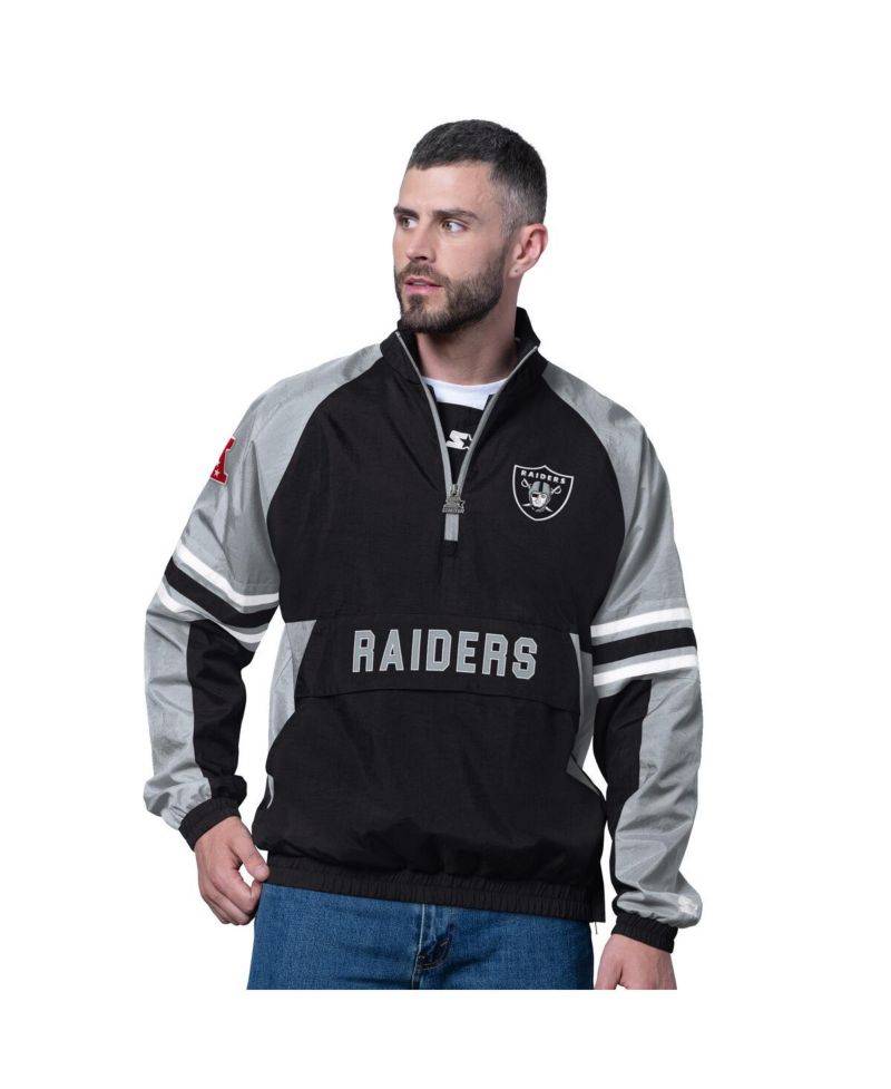 Men's Black Las Vegas Raiders Prospect Half-Zip Pullover Sweatshirt