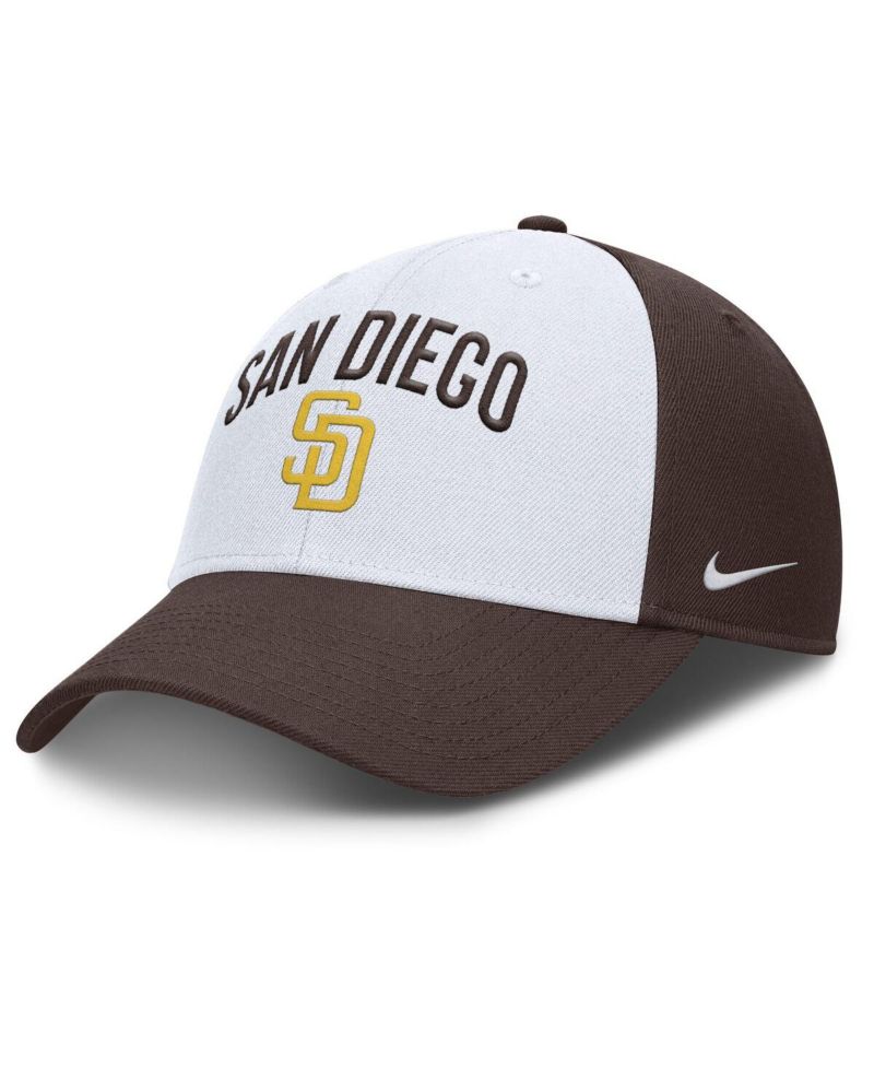 Men's White/Brown San Diego Padres Club Performance Adjustable Hat