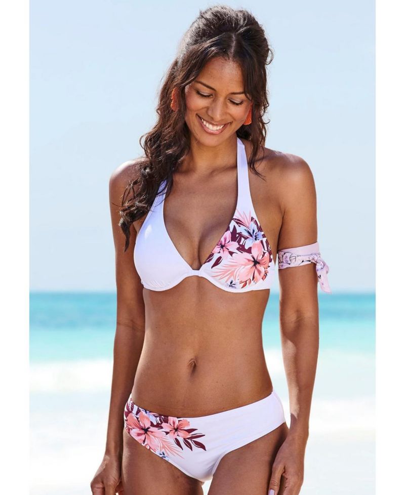 Women's Floral Print Lace Underwire Bikini Top