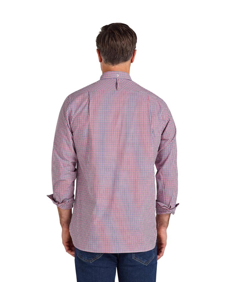 Men's Check Long Sleeve Collared Shirt